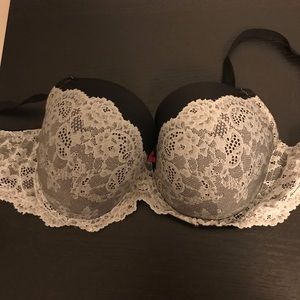 36DDD Dream Angels Demi Black and White Bra